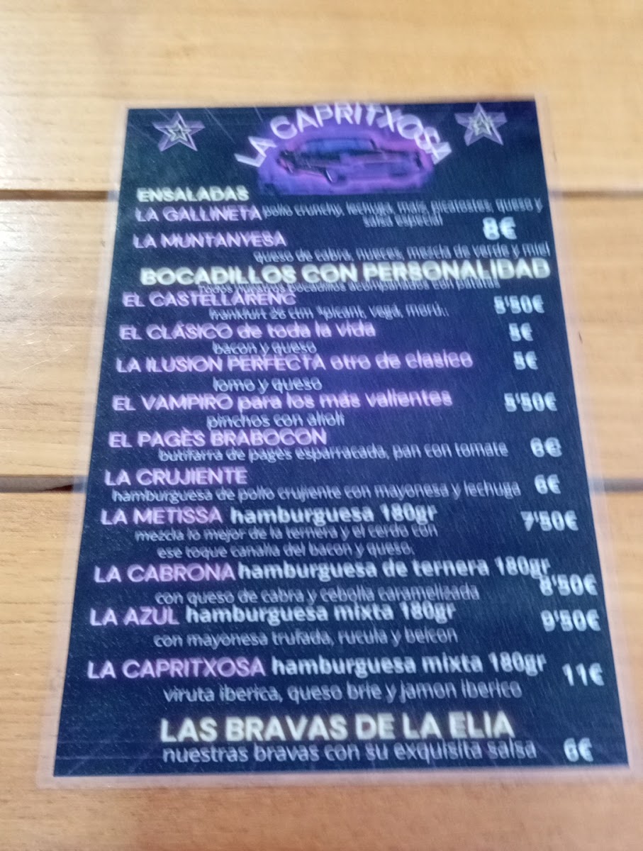 LA CAPRITXOSA Photo Menu 1
