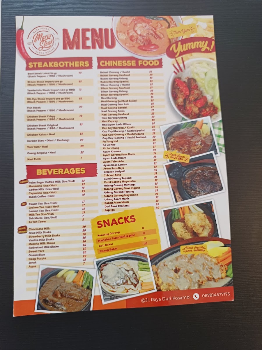 Mari's Steak - Duri Kosambi Photo Menu 1