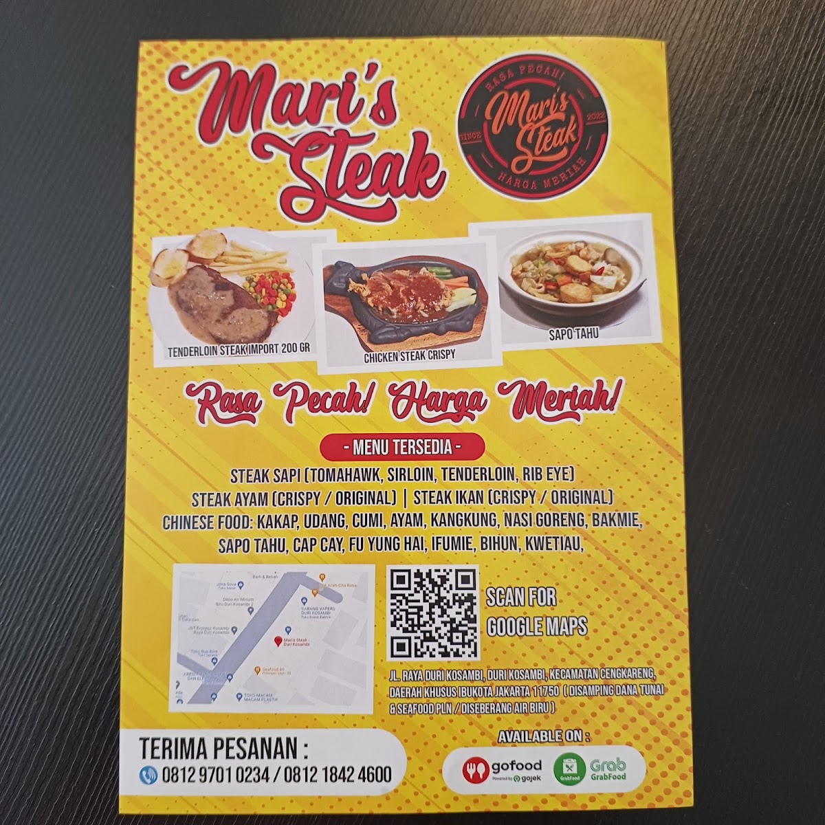 Mari's Steak - Duri Kosambi Photo Menu 3