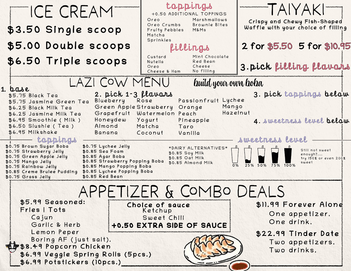 Lazi Cow - Frisco Photo Menu 1