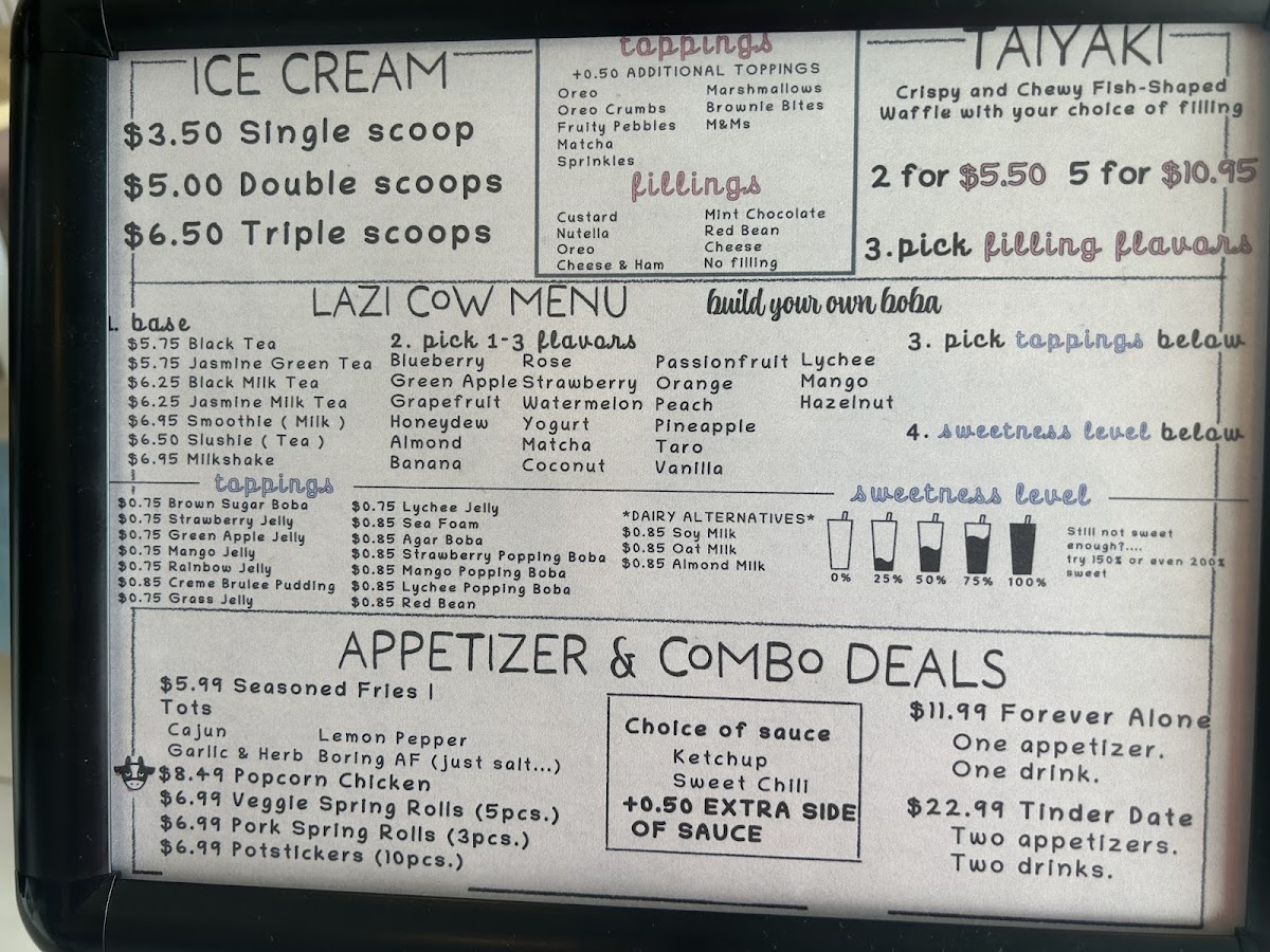 Lazi Cow - Frisco Photo Menu 5