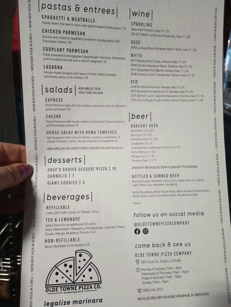 Olde Towne Pizza Company Photo Menu 2