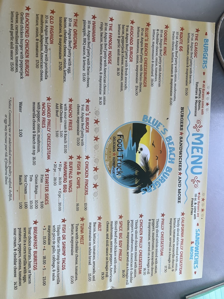 Blue Beach Burgers Photo Menu 2