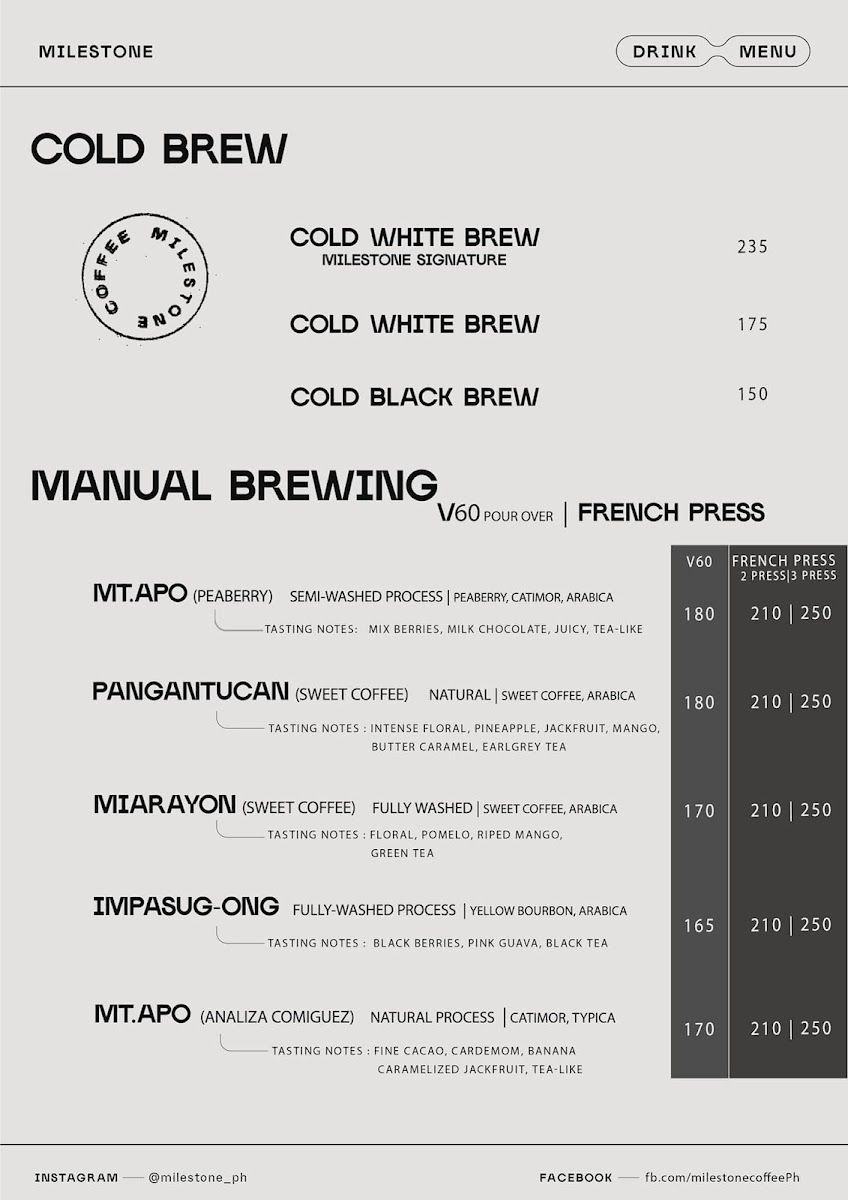 Milestone Coffee + Kitchen Uptown Photo Menu 6