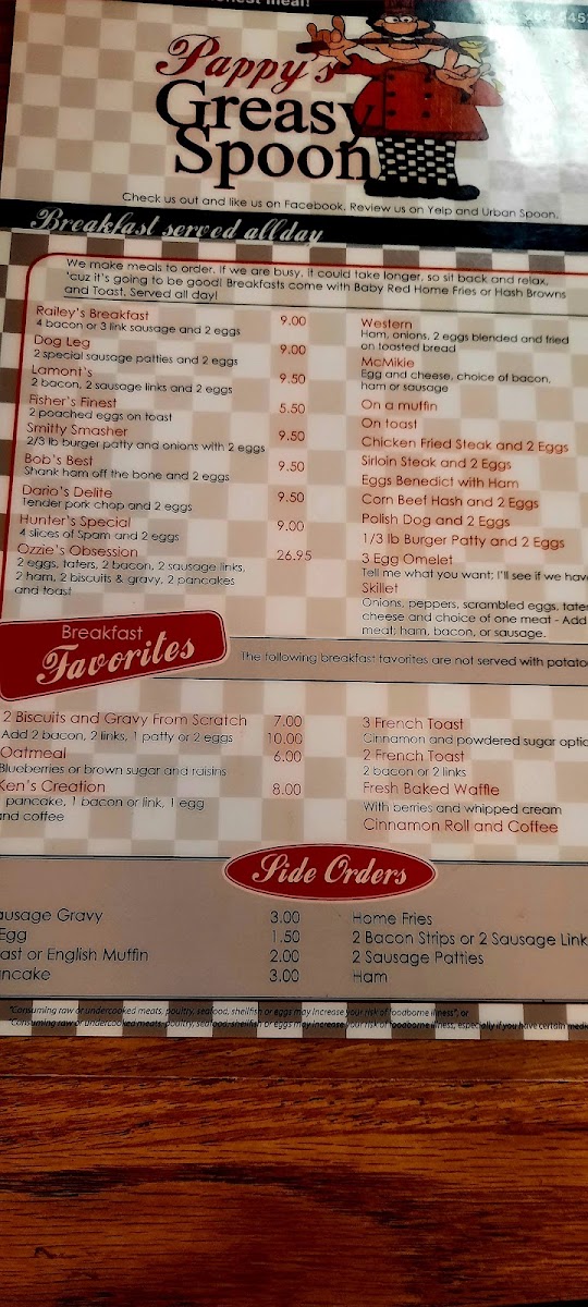 Pappy's Greasy Spoon Photo Menu 10