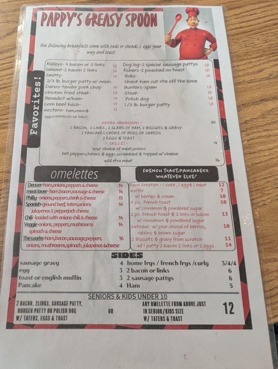 Pappy's Greasy Spoon Photo Menu 3