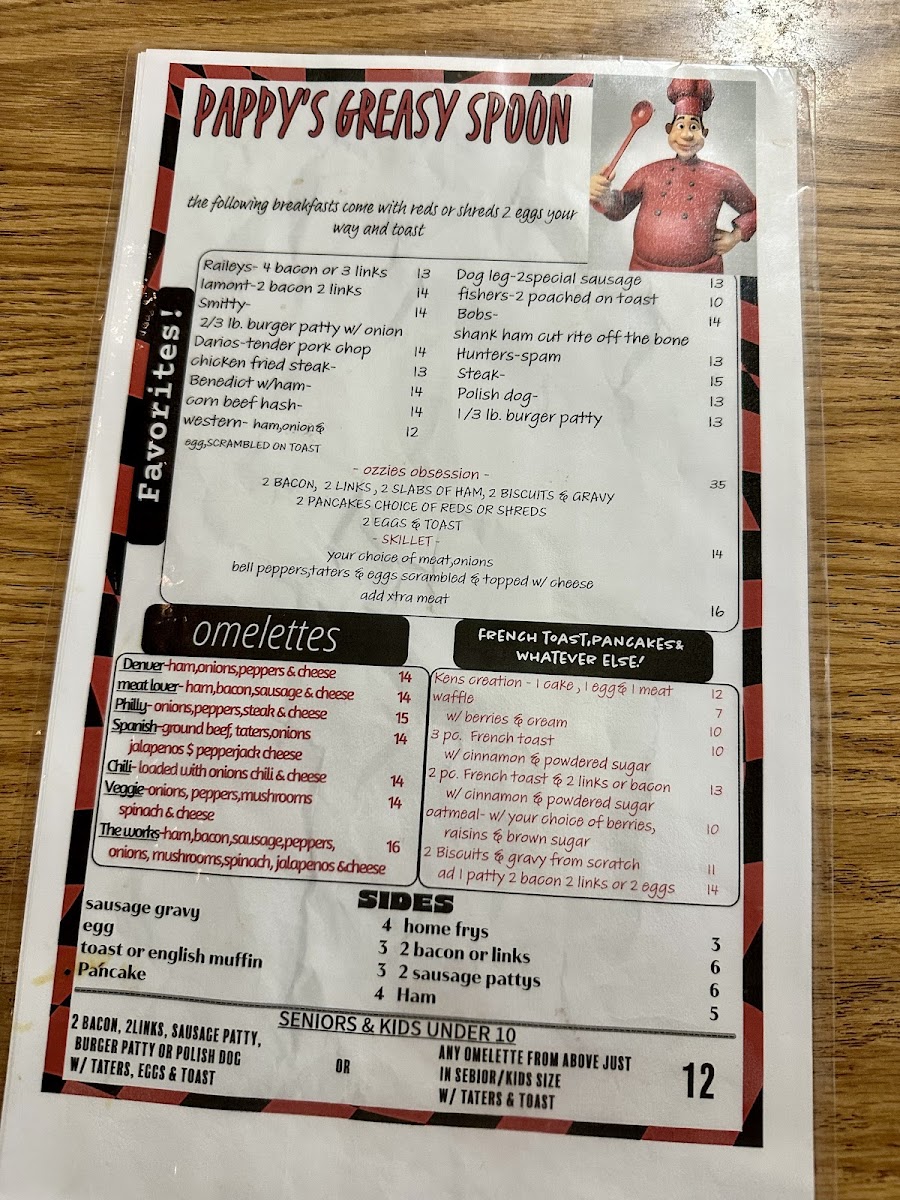 Pappy's Greasy Spoon Photo Menu 5