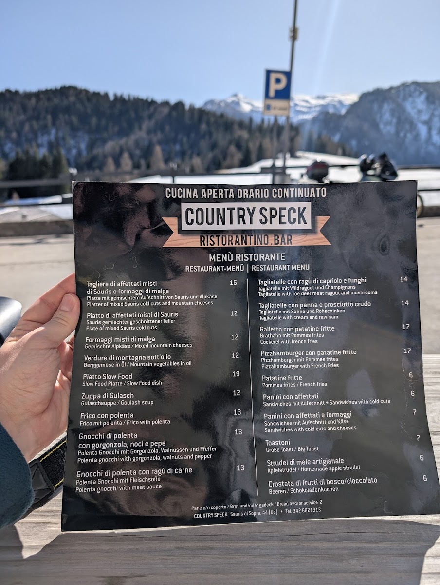 Country Speck Photo Menu 3