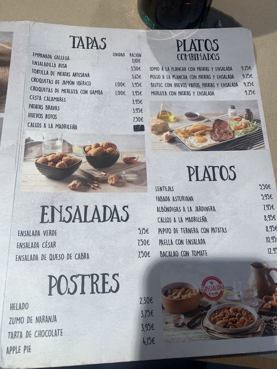La Pausa Photo Menu 2