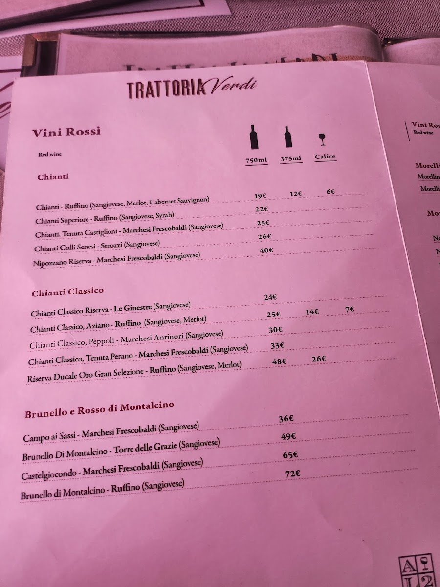 Trattoria Verdi Firenze Photo Menu 10