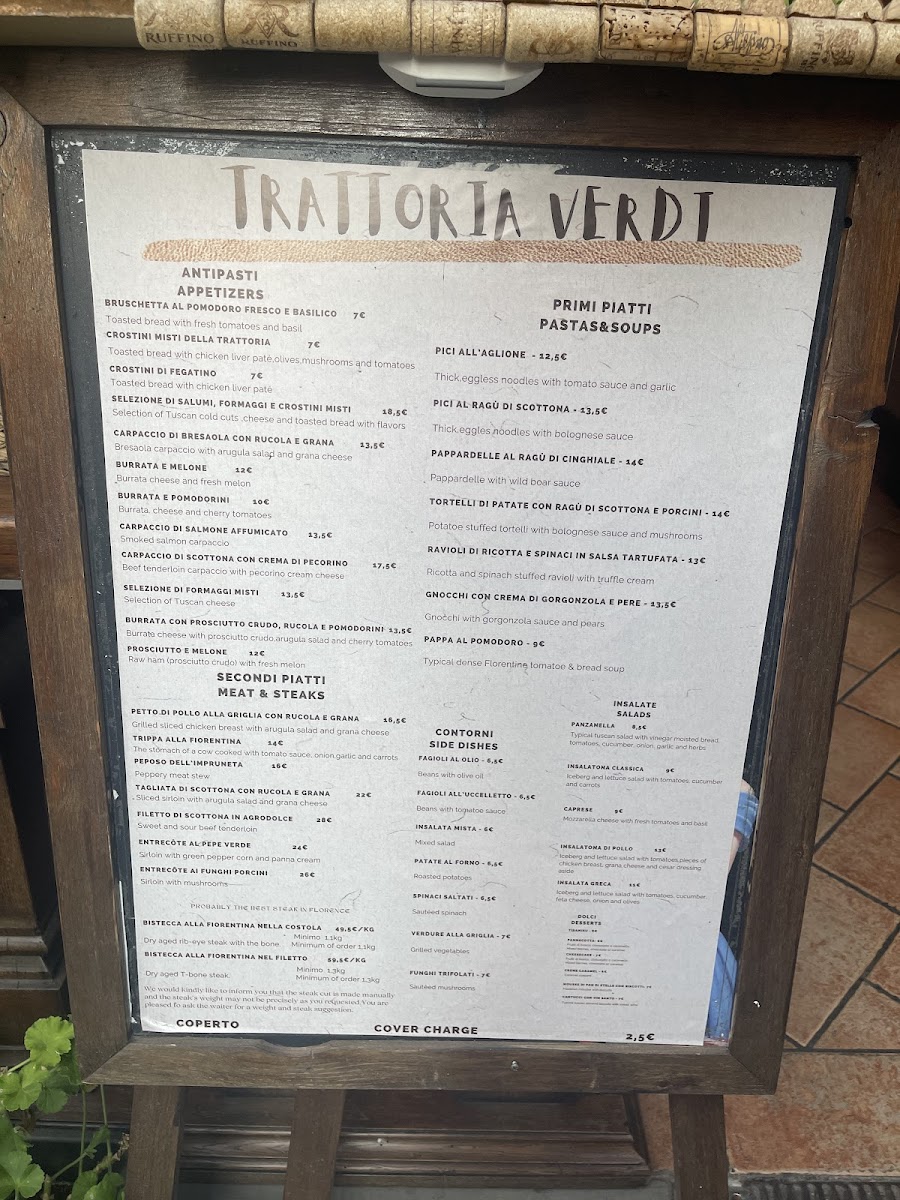 Trattoria Verdi Firenze Photo Menu 4
