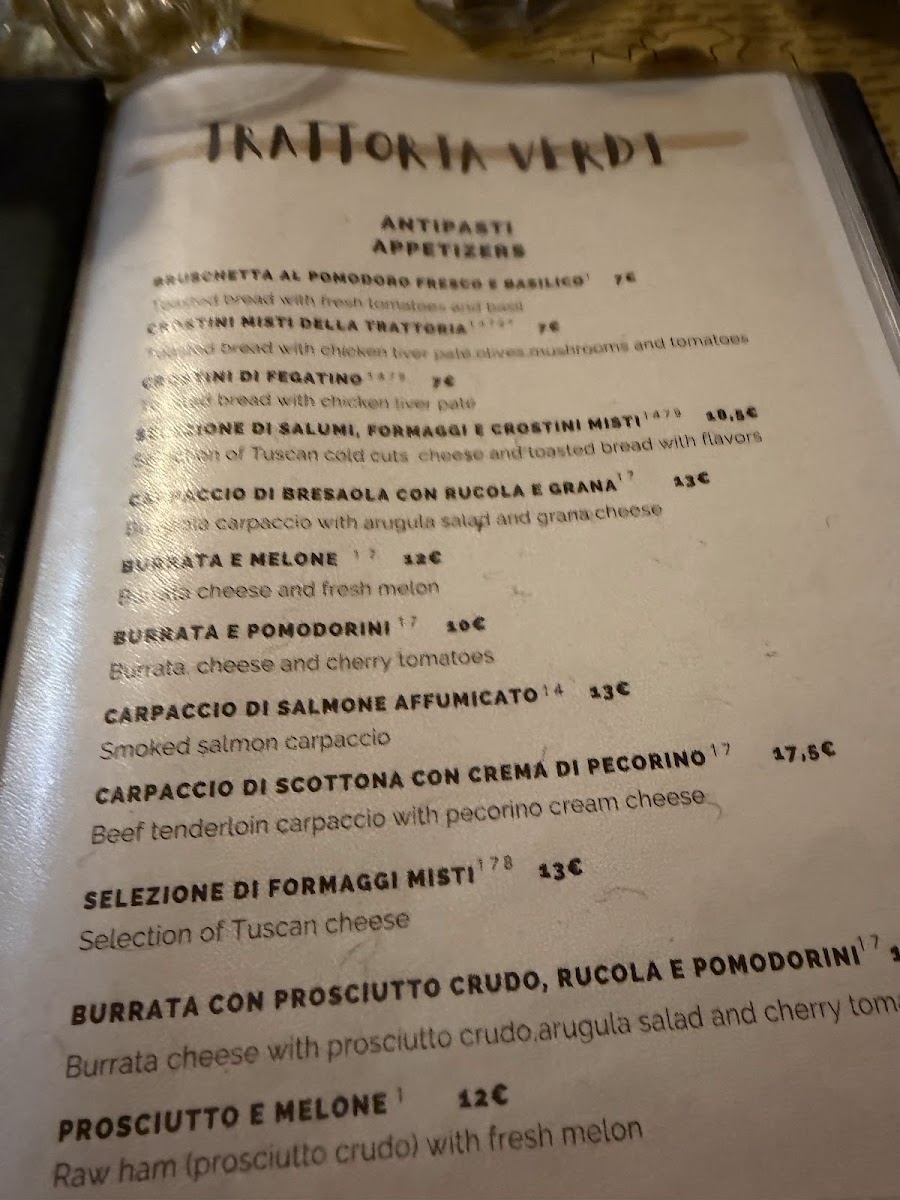 Trattoria Verdi Firenze Photo Menu 6