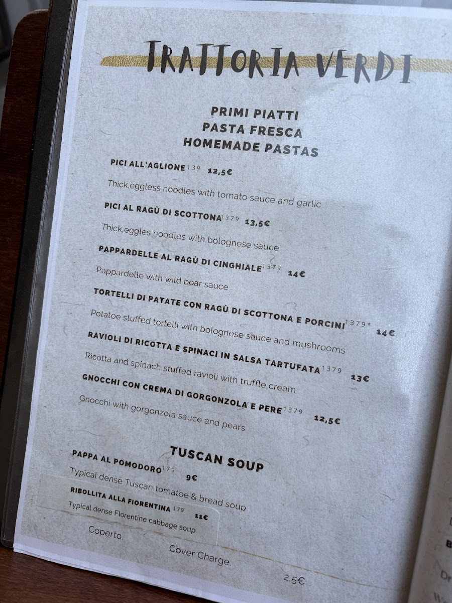 Trattoria Verdi Firenze Photo Menu 7