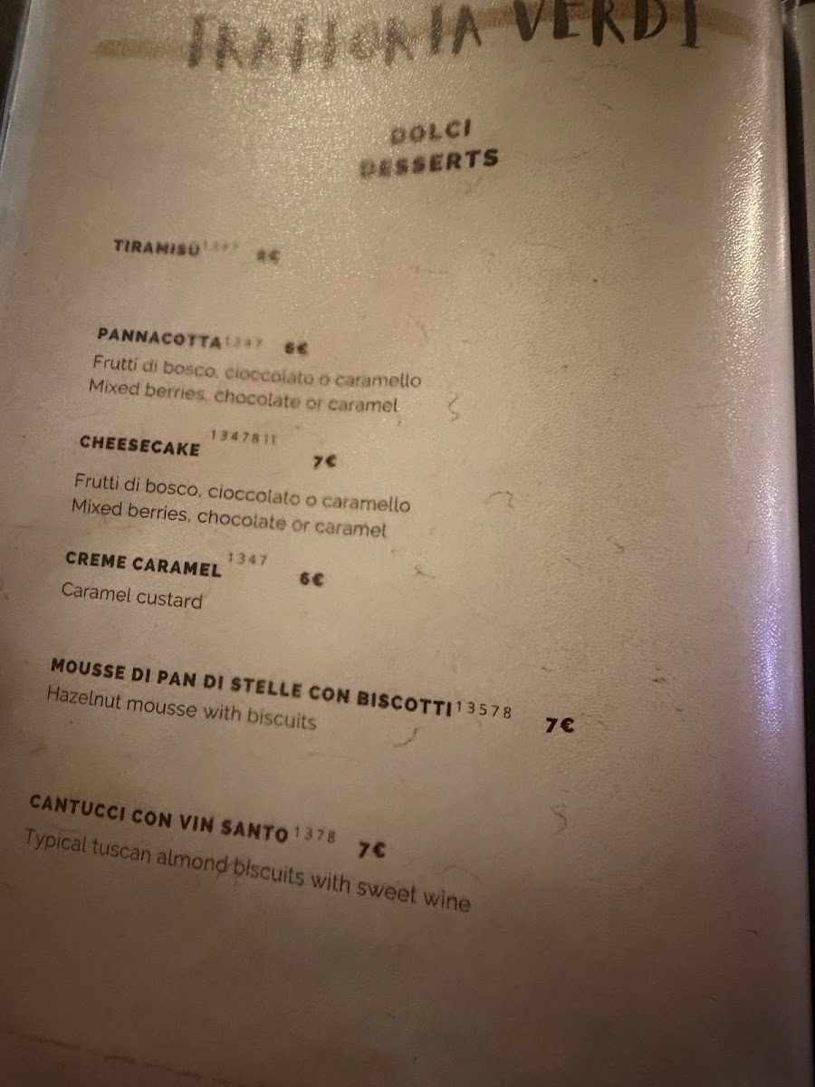 Trattoria Verdi Firenze Photo Menu 9