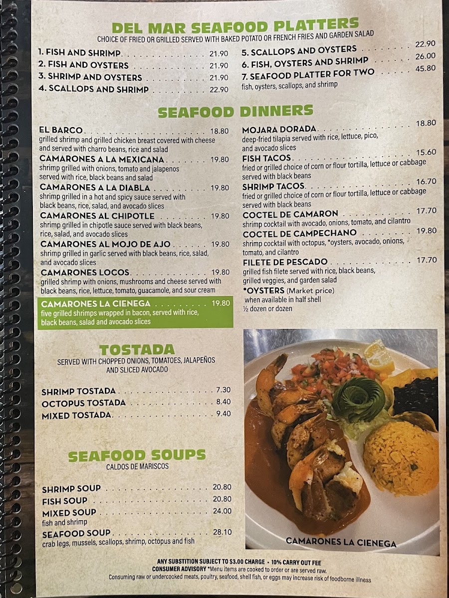 La Cienega Mexican Grill & Seafood Photo Menu 3