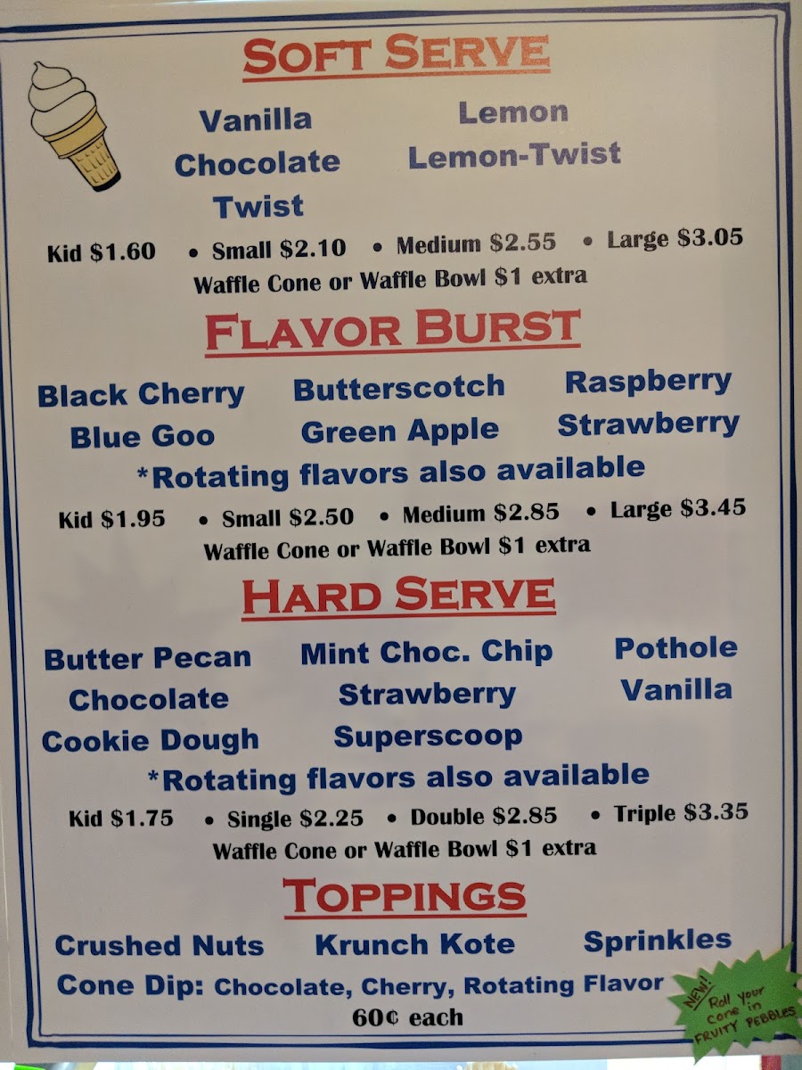 Frosty Boy Grand Rapids Photo Menu 8