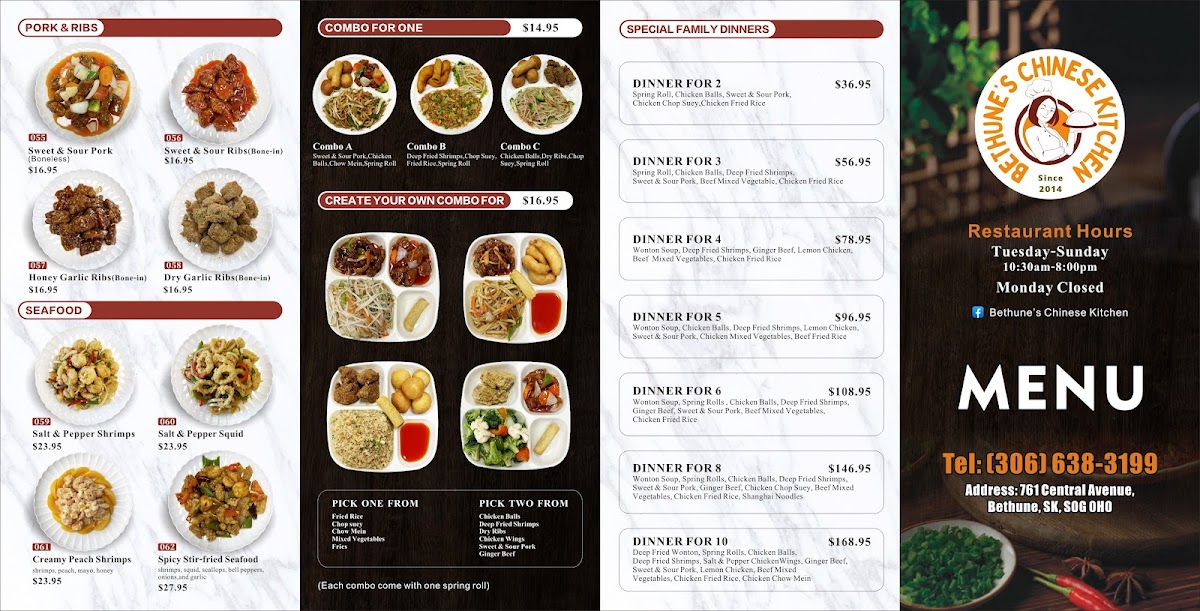 Bethune Chinese Kitchen Photo Menu 1