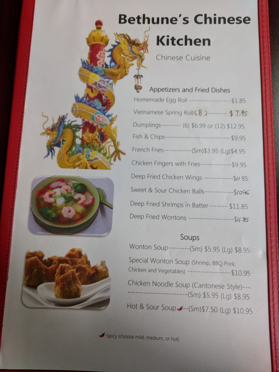 Bethune Chinese Kitchen Photo Menu 10