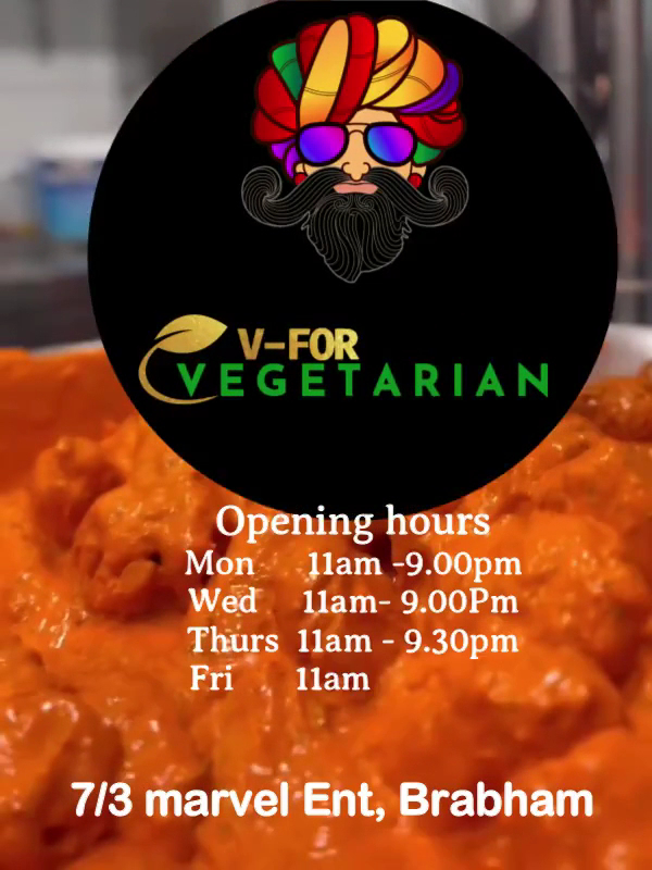 V for Vegetarian by Brabham Indian Market Photo 2