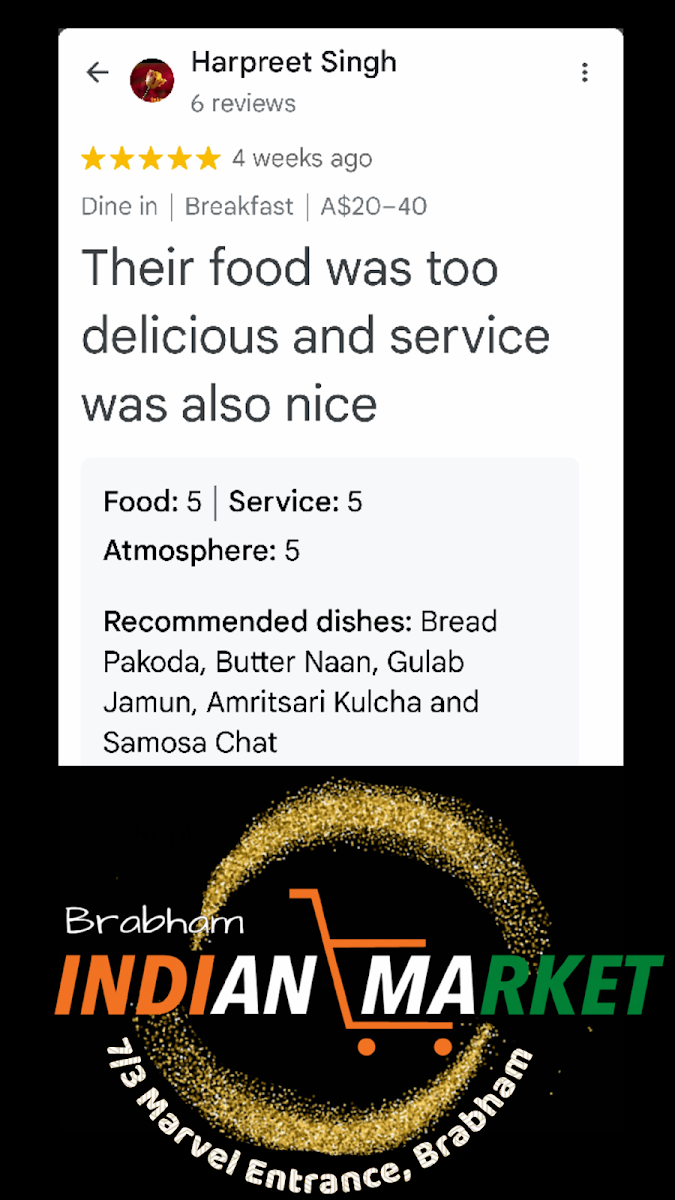 V for Vegetarian by Brabham Indian Market Photo Menu 4