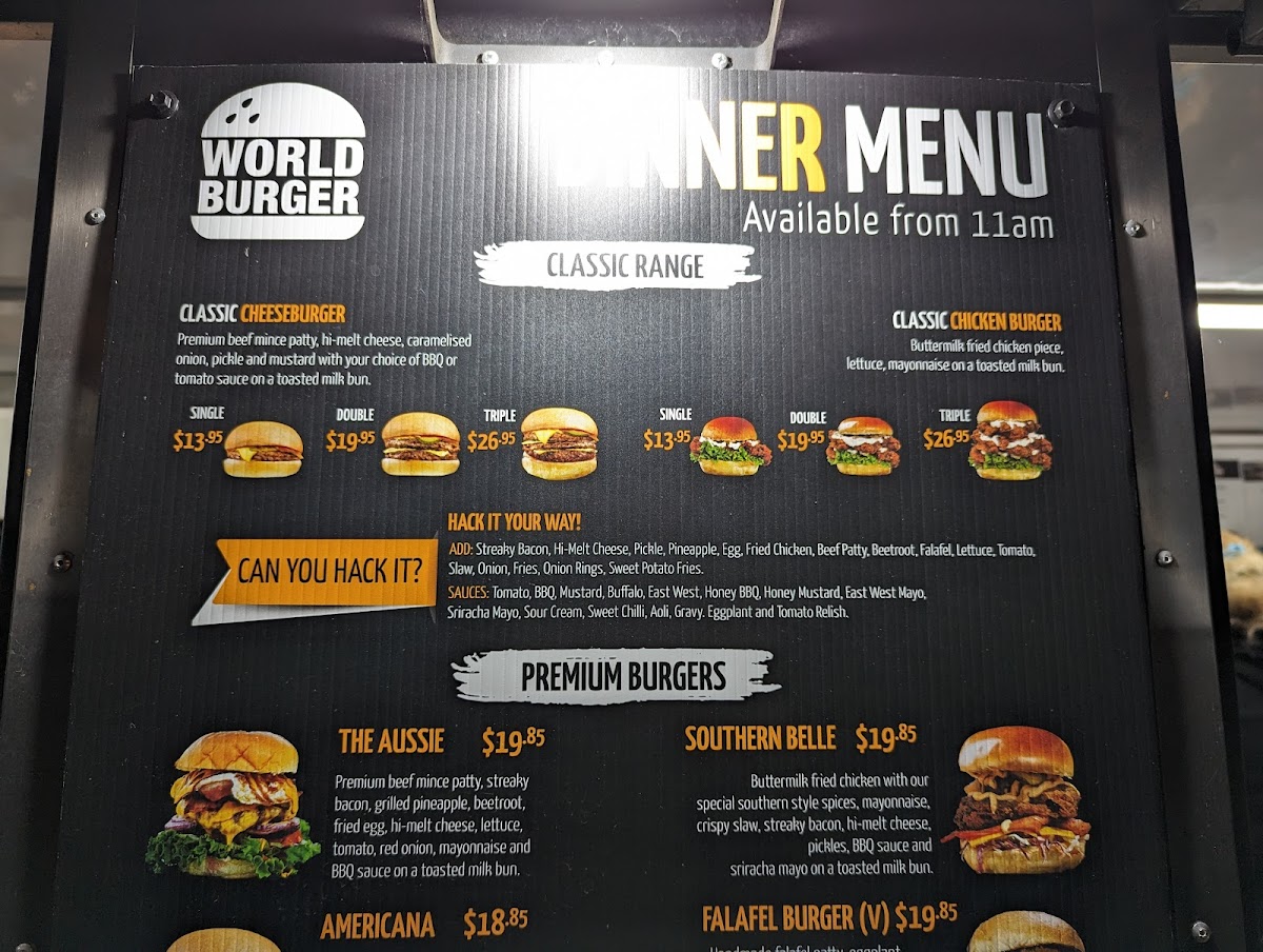 World Burger Blue Mountains Photo Menu 4