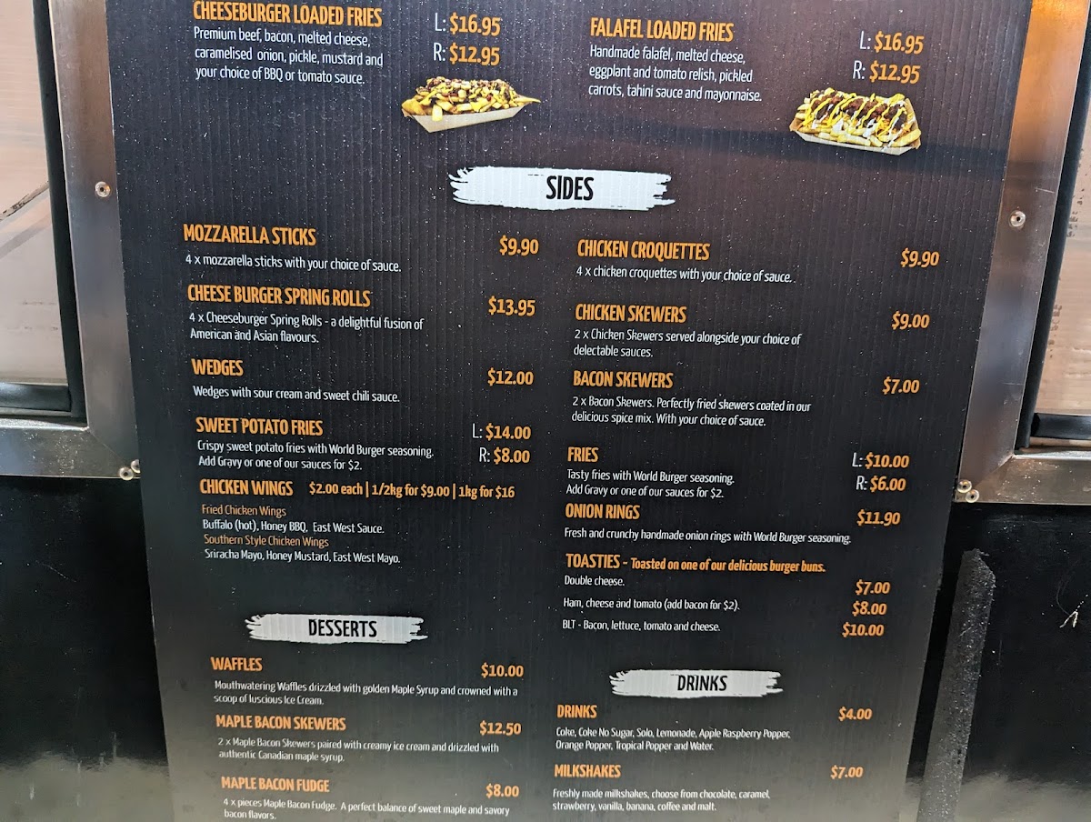 World Burger Blue Mountains Photo Menu 5