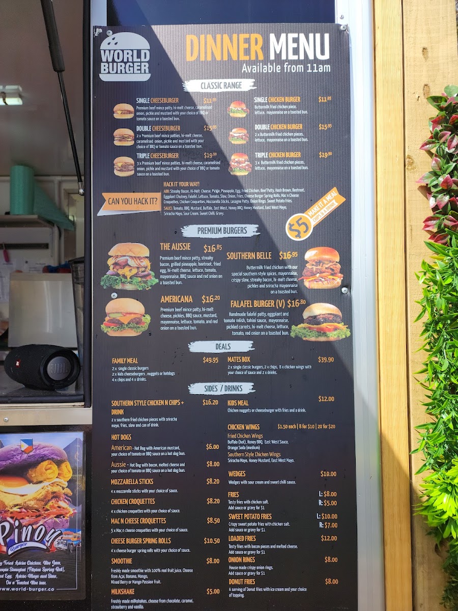 World Burger Blue Mountains Photo Menu 6