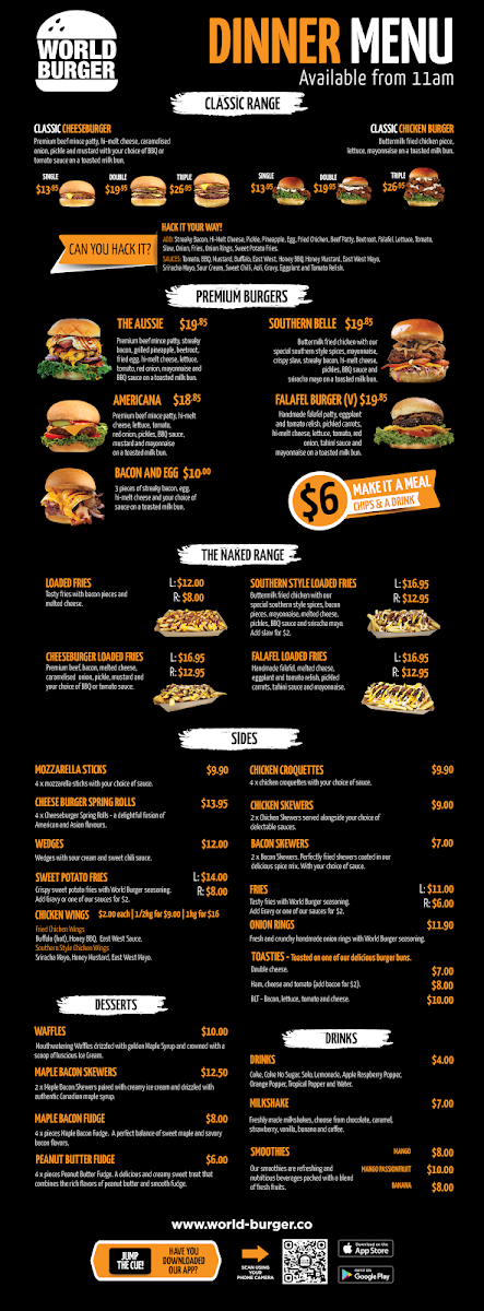 World Burger Blue Mountains Photo Menu 7