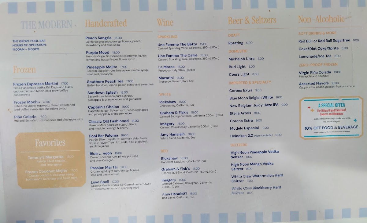 The Grove Restaurant & Bar Photo Menu 2