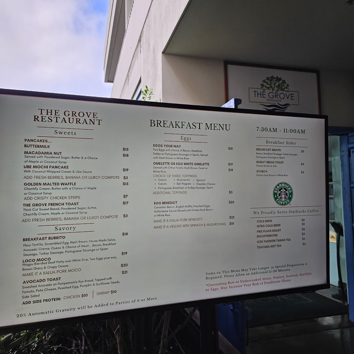 The Grove Restaurant & Bar Photo Menu 6