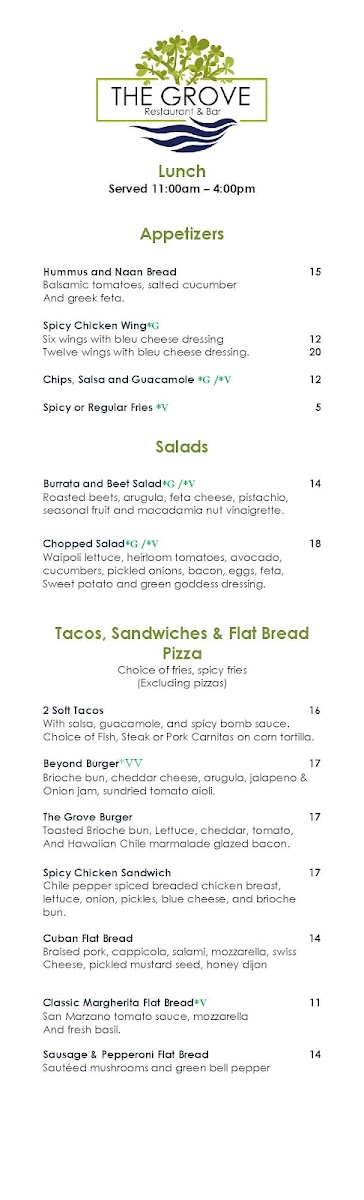 The Grove Restaurant & Bar Photo Menu 8
