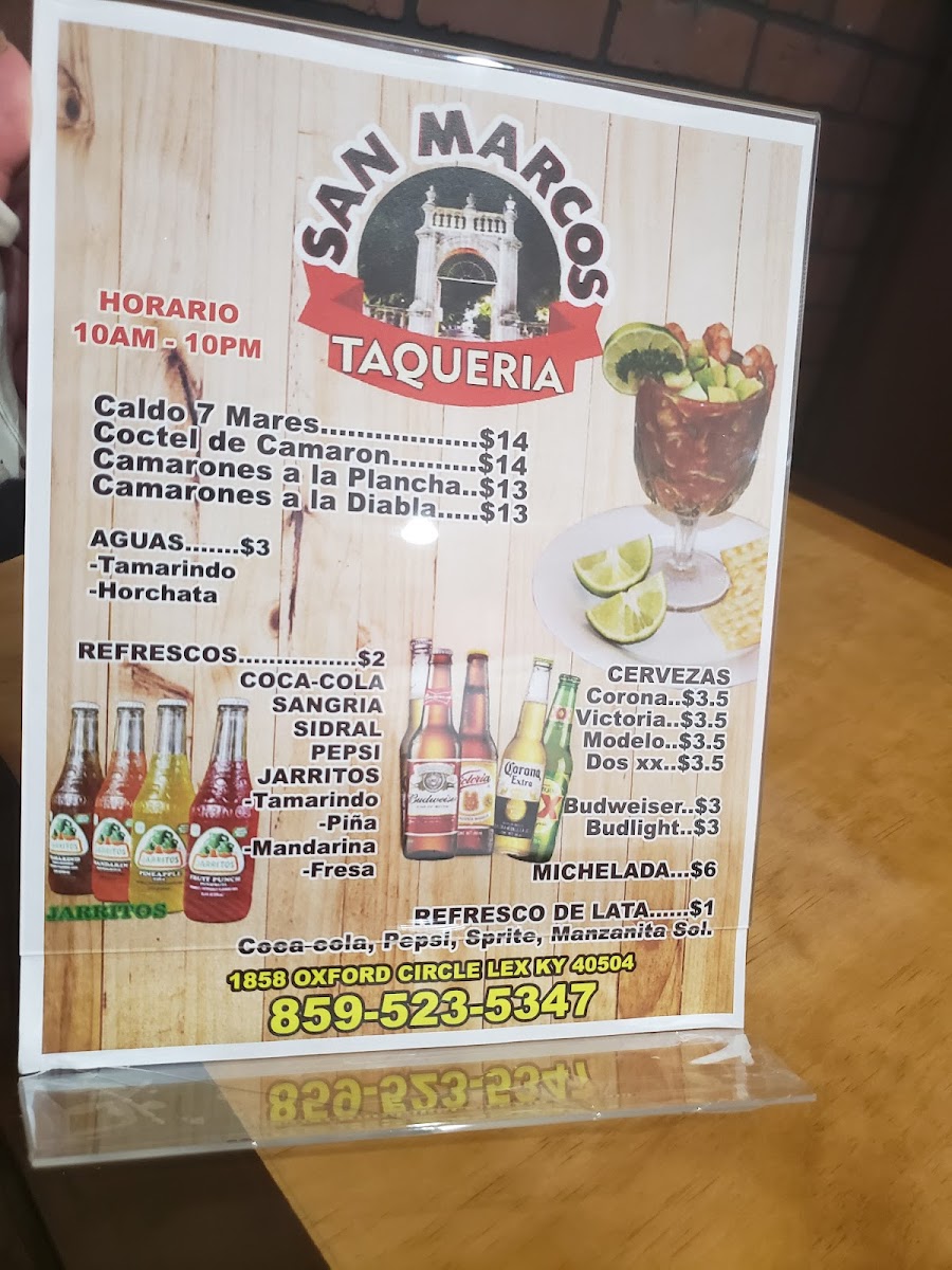 Taqueria San Marcos Photo Menu 1