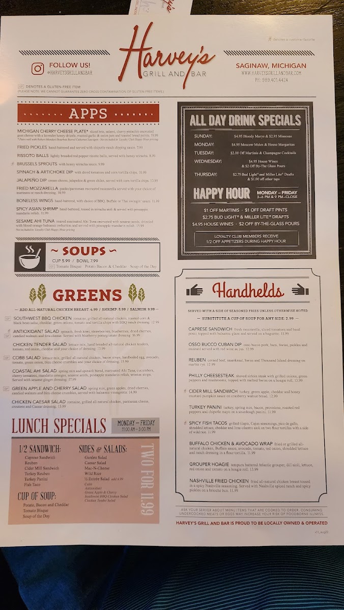 Harvey's Grill & Bar Photo Menu 10