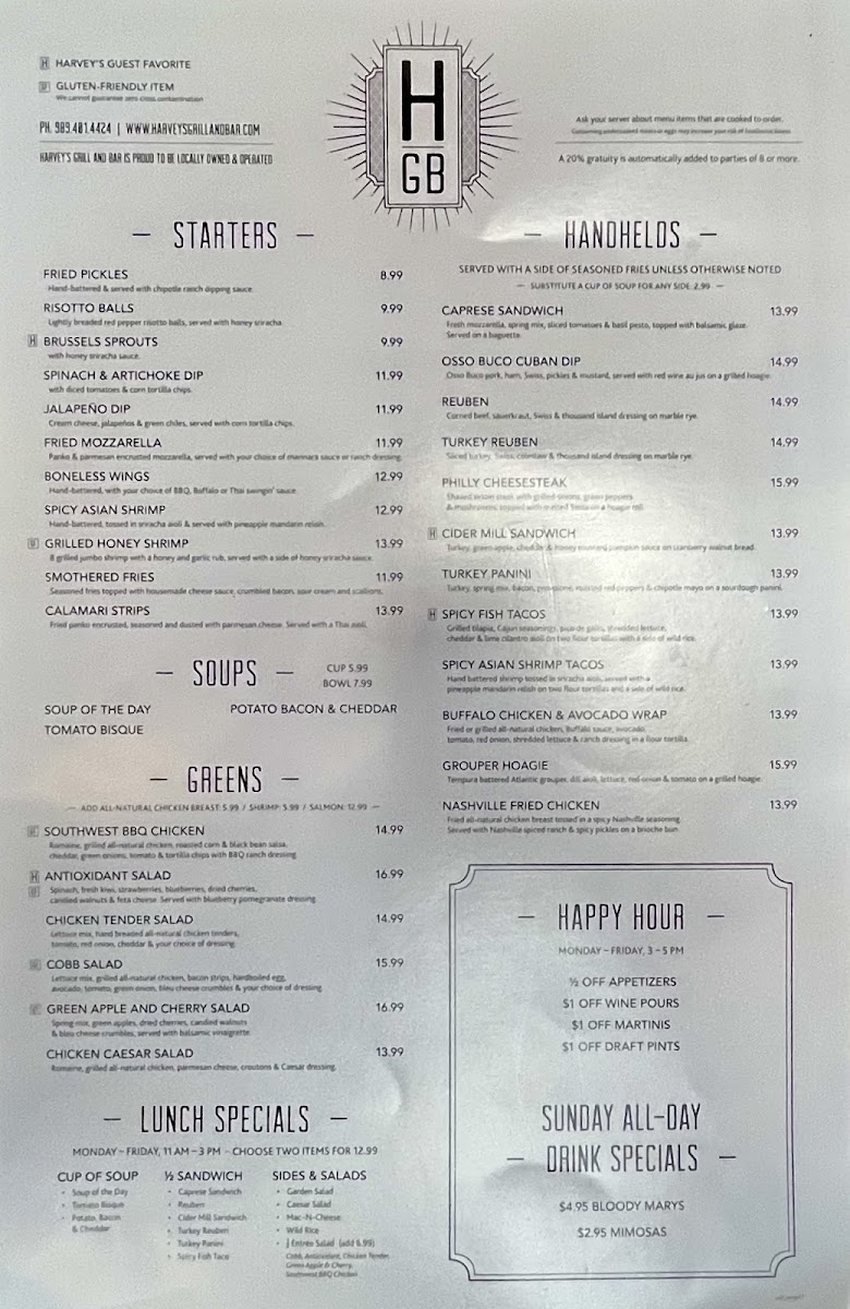 Harvey's Grill & Bar Photo Menu 4