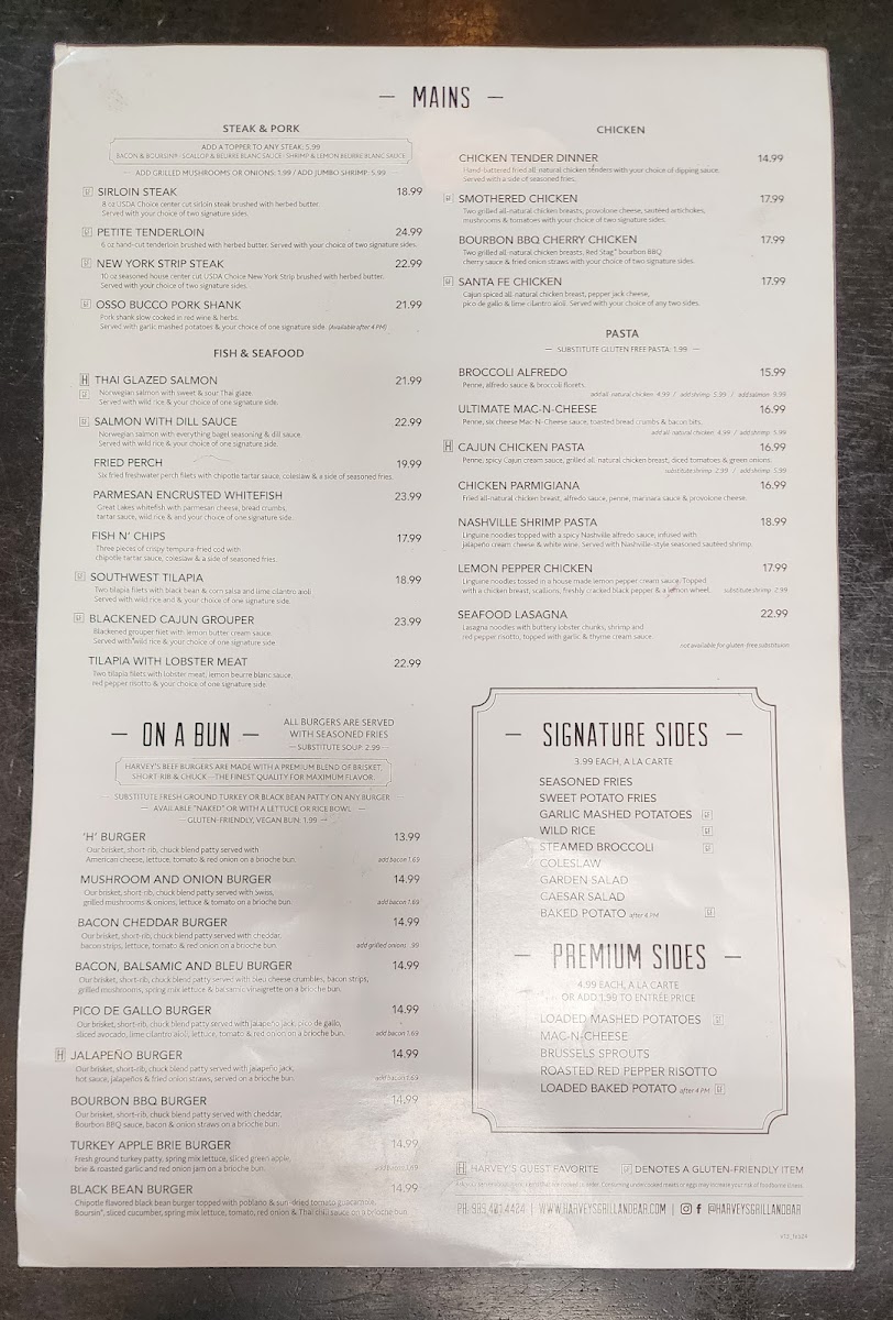 Harvey's Grill & Bar Photo Menu 5