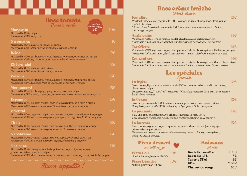 Pizza d'Helicia Lacanau Photo Menu 1