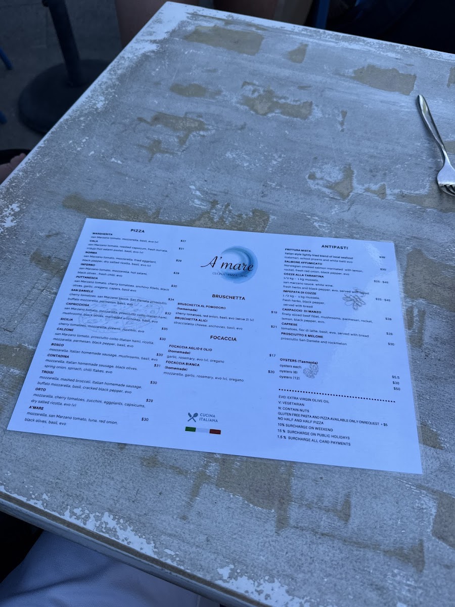 Amare Cucina Pizza Bar Photo Menu 2