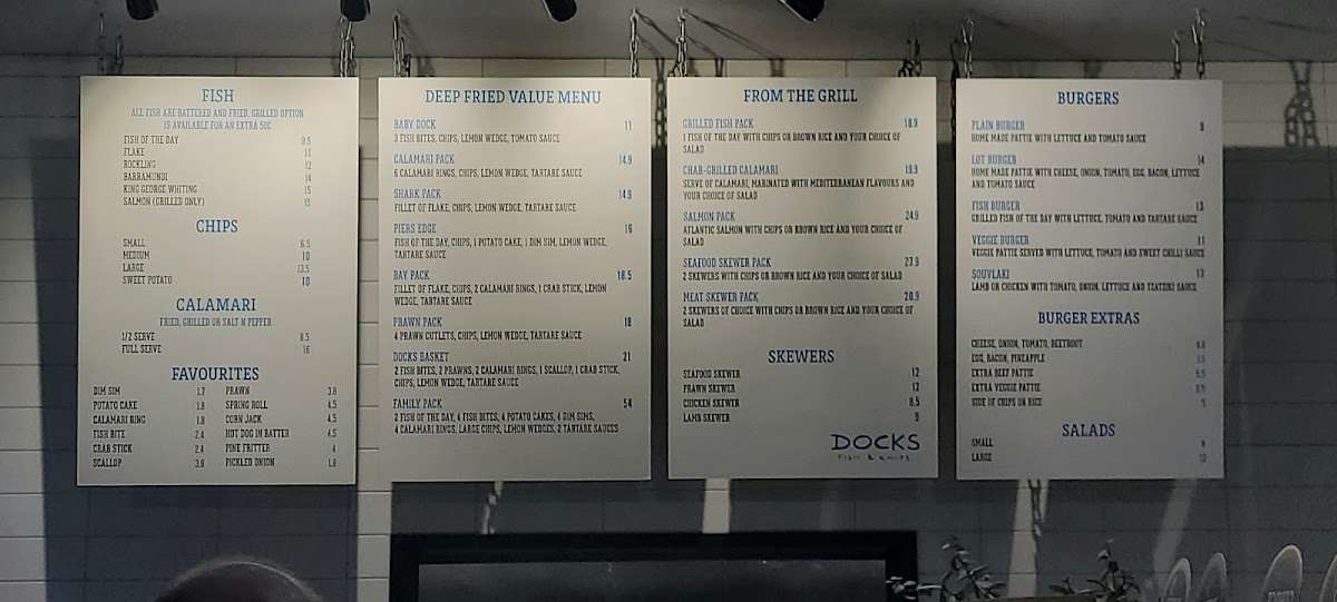 Docks Fish and Chips Brunswick Photo Menu 2