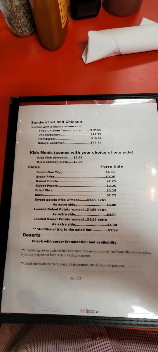 Crossroads Steakhouse Photo Menu 2