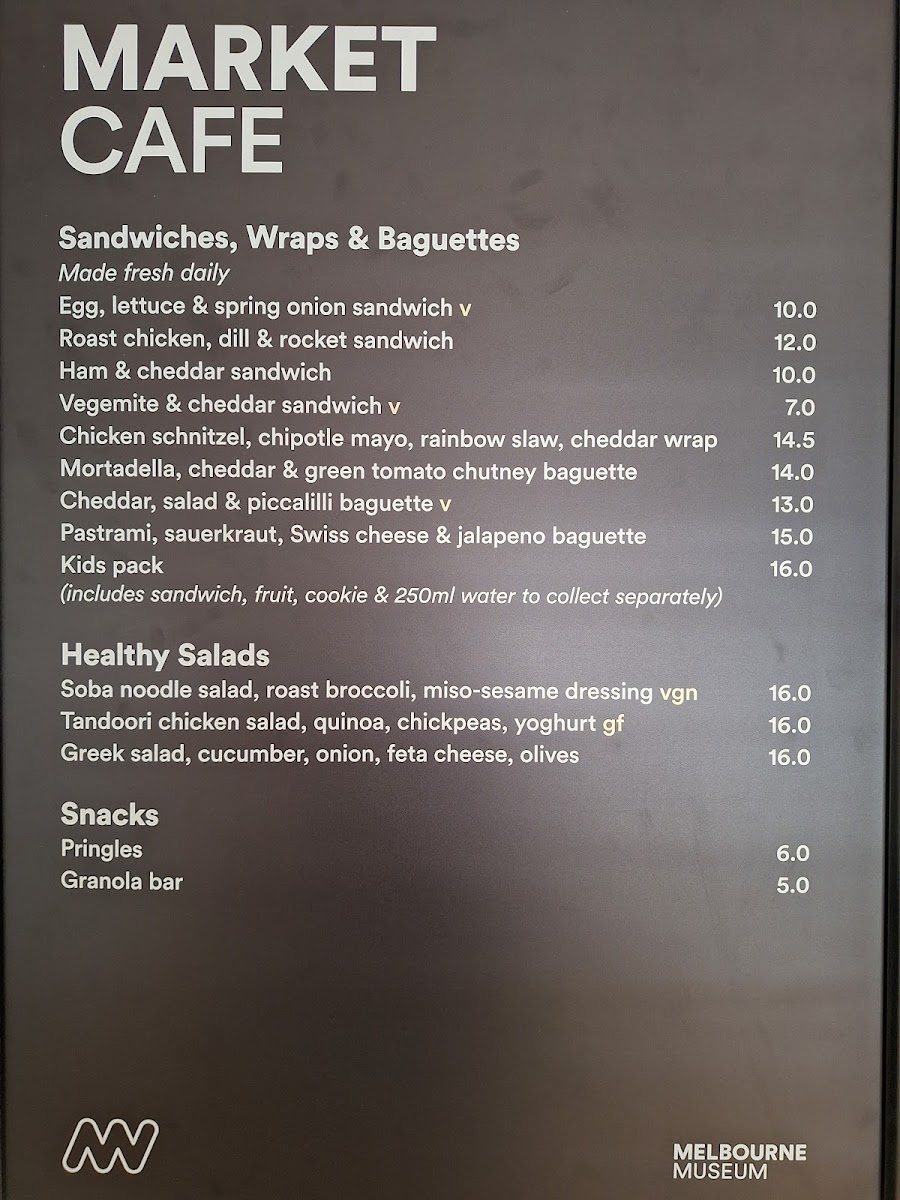 Melbourne Museum - Museum Market Cafe Photo Menu 7