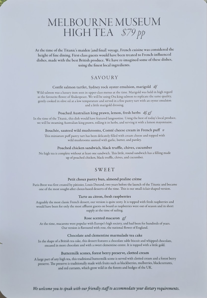 Melbourne Museum - Museum Market Cafe Photo Menu 9