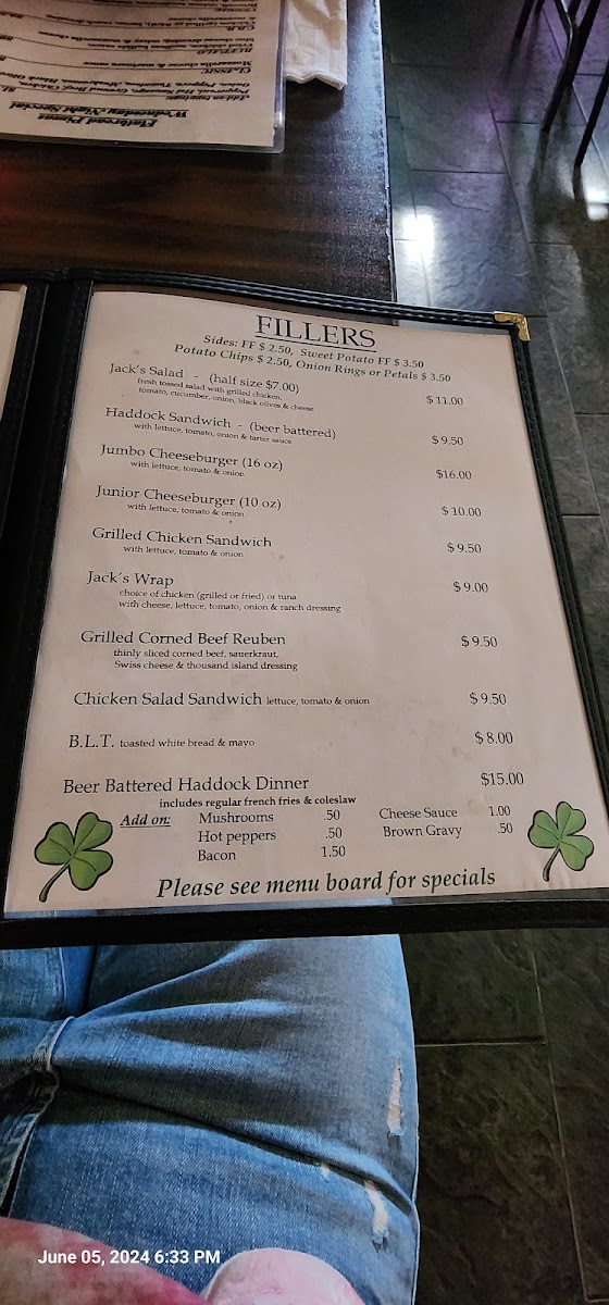 Jack's Pub Photo Menu 4