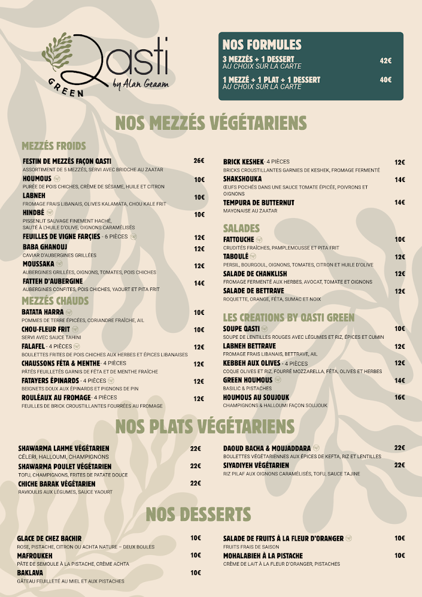 Qasti Green Photo Menu 1