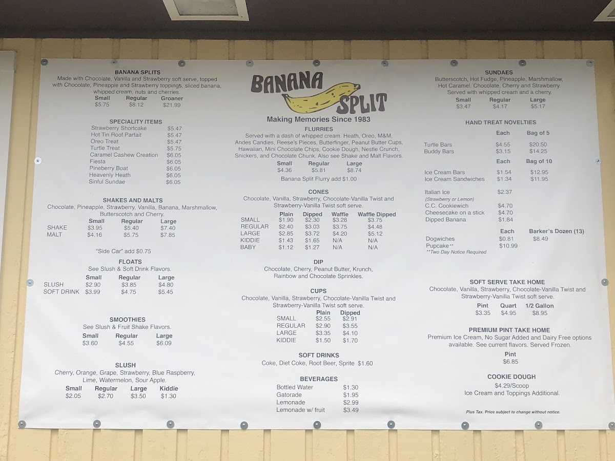 Banana Split LLC Photo Menu 10