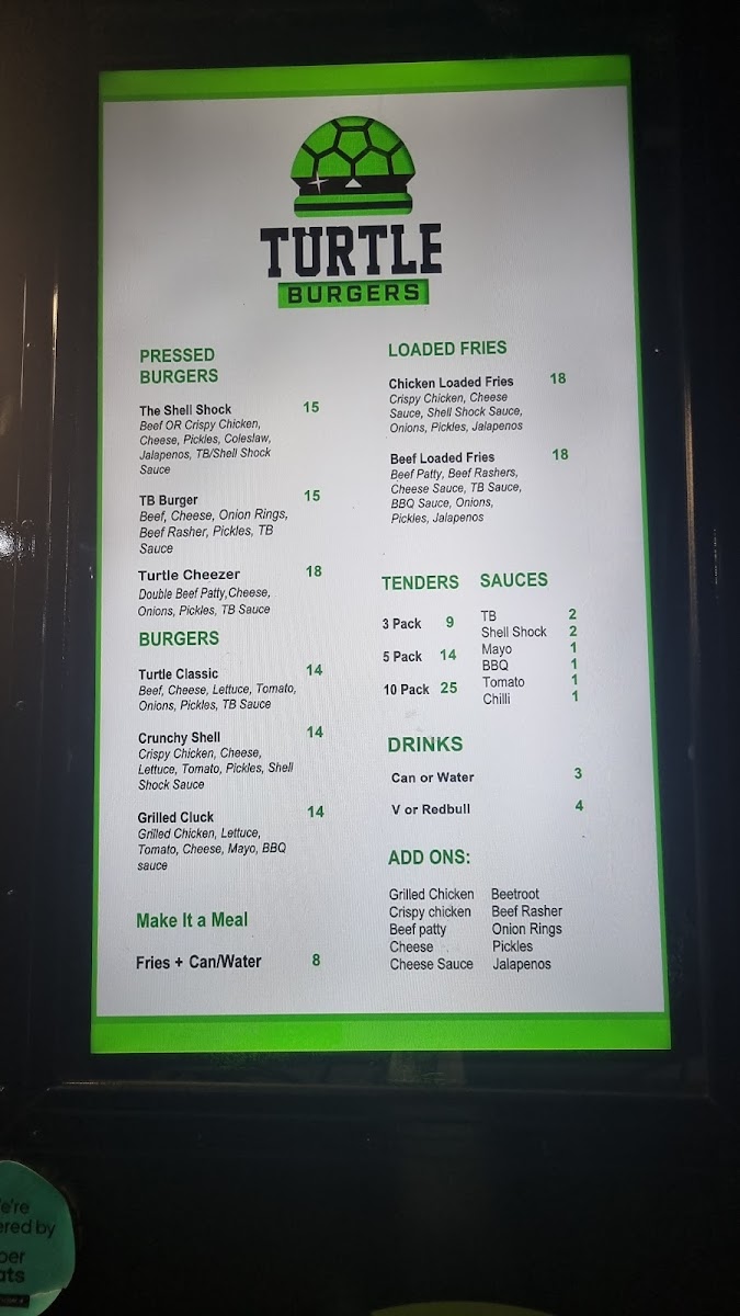 Turtle Burgers Photo Menu 4