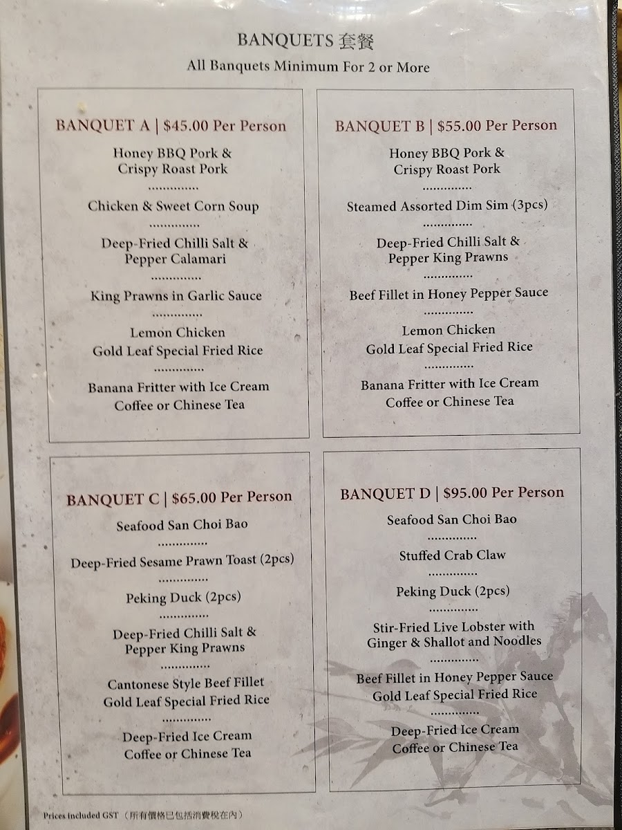 Gold Leaf Photo Menu 1