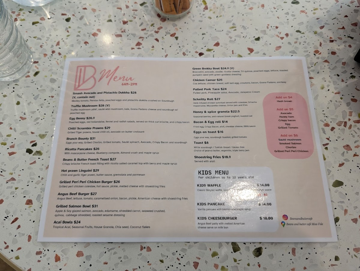 Beans & Butter Cafe Photo Menu 5