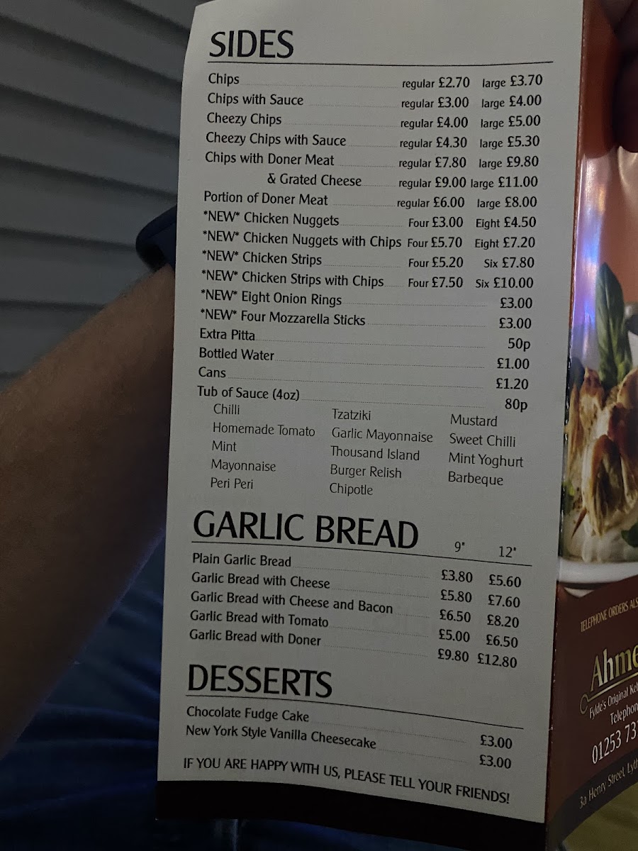 Ahmet Turkish Kebab House Photo Menu 2