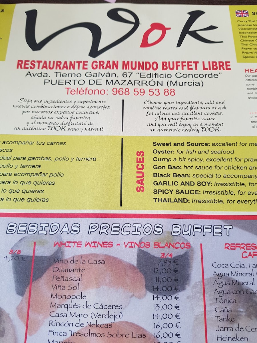 RESTAURANTE GRAN MUNDO WOK BUFFET LIBRE Photo Menu 3