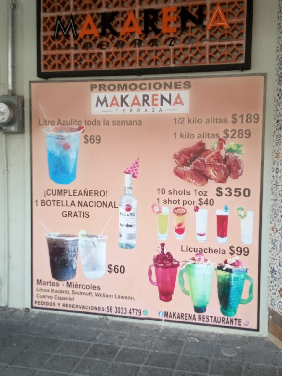 Makarena Terraza Photo Menu 1